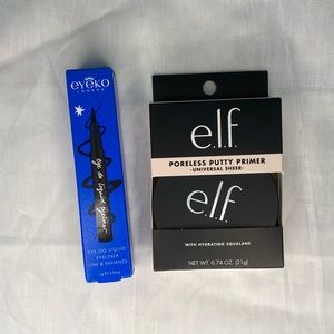 Elf Poreless Putty Primer + eyeko liquid eyeliner